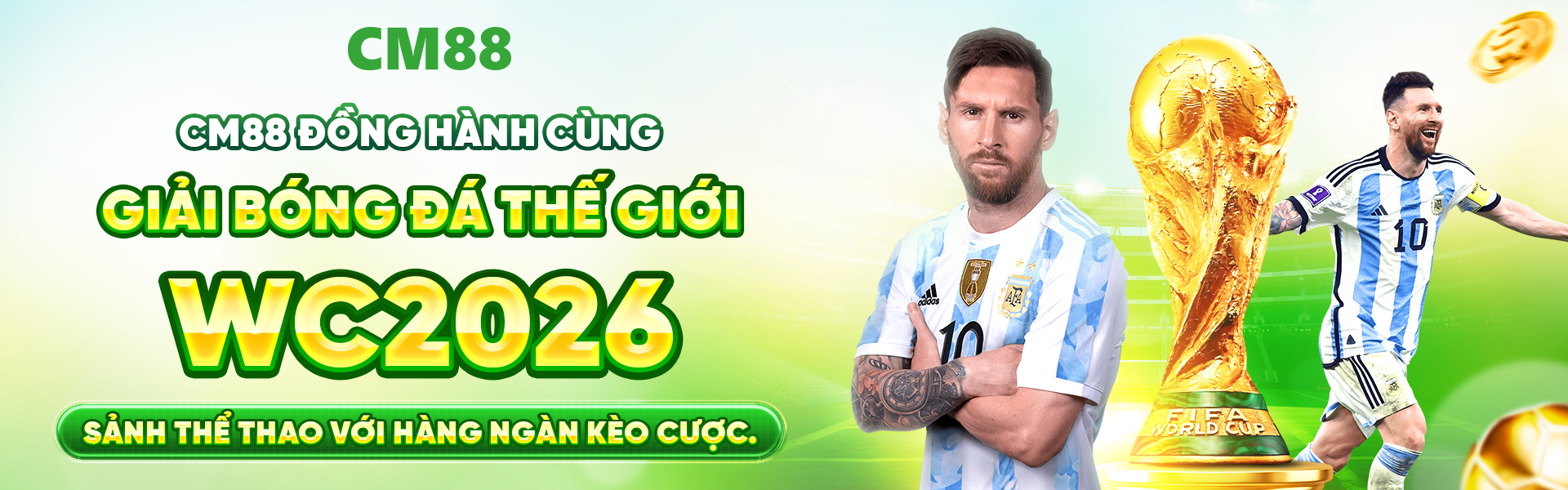 CM88 cùng OKVIP và các thương hiệu đối tác nổi bật góp phần thắp lên bầu không khí World Cup 2026 đầy hứng khởi.